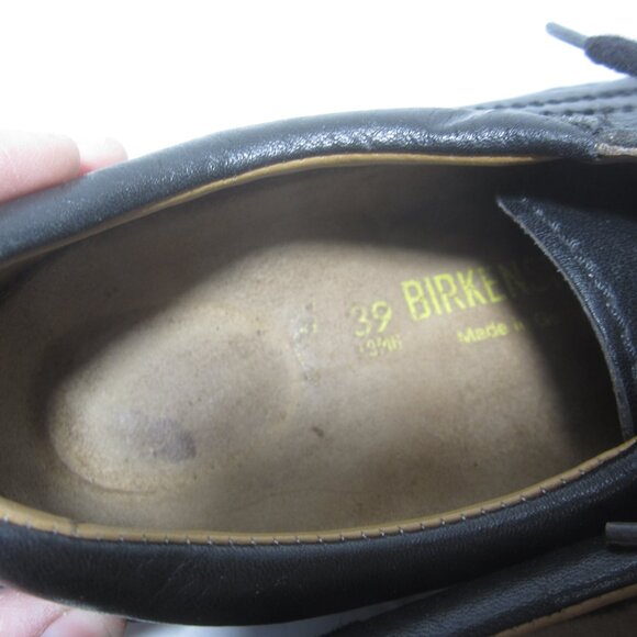 Birkenstock Black Leather Oxford Womens Size 39 US 8 Lace Up 4 Eye EUC - Picture 9 of 13